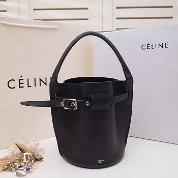 Celine Big Bag Nano Bucket In Supple Grained Calfskin Black- 21x15x15cm 