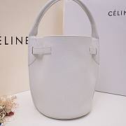 Celine Nano Bucket Bag In Supple Grained Calfskin White- 21x15x15cm  - 5