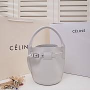 Celine Nano Bucket Bag In Supple Grained Calfskin White- 21x15x15cm  - 3