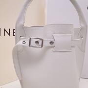 Celine Nano Bucket Bag In Supple Grained Calfskin White- 21x15x15cm  - 4