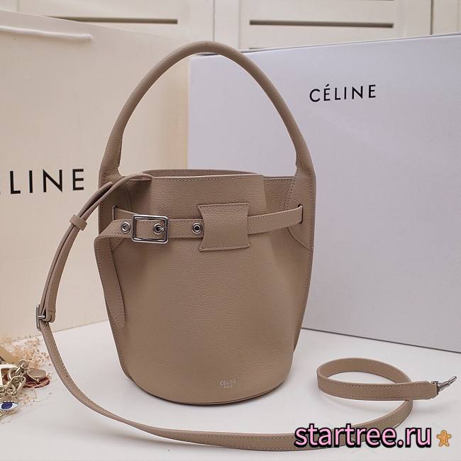 Celine Nano Bucket Bag In Supple Grained Calfskin Beige- 21x15x15cm  - 1