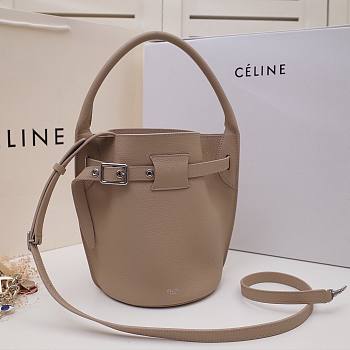 Celine Nano Bucket Bag In Supple Grained Calfskin Beige- 21x15x15cm 