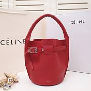 Celine Nano Bucket Bag In Supple Grained Calfskin Red- 21x15x15cm  - 3
