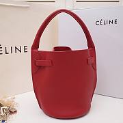 Celine Nano Bucket Bag In Supple Grained Calfskin Red- 21x15x15cm  - 6