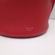 Celine Nano Bucket Bag In Supple Grained Calfskin Red- 21x15x15cm  - 4