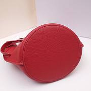Celine Nano Bucket Bag In Supple Grained Calfskin Red- 21x15x15cm  - 5