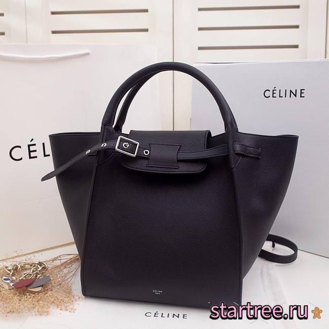 Celine Supple Grained Calfskin Small Big Bag Anthracite Black - 24x26x22cm - 1