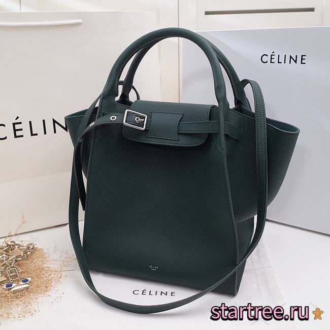 Celine Supple Grained Calfskin Small Big Bag Anthracite Green - 24x26x22cm - 1