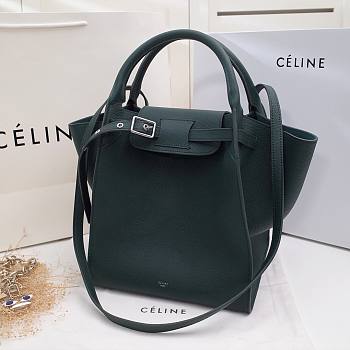 Celine Supple Grained Calfskin Small Big Bag Anthracite Green - 24x26x22cm