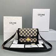 Celine Triomphe Small Bag In Textile Black - 18x14x6cm - 1