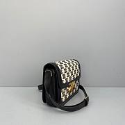 Celine Triomphe Small Bag In Textile Black - 18x14x6cm - 4