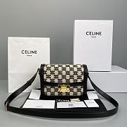 Celine Triomphe Medium Bag In Textile Black - 22x16x7cm - 1