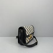 Celine Triomphe Medium Bag In Textile Black - 22x16x7cm - 6