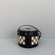 Celine Medium Tambour Bag In Textile Black - 17x12x17cm - 5