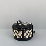 Celine Medium Tambour Bag In Textile Black - 17x12x17cm - 4