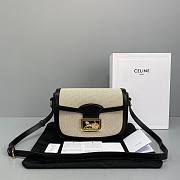 Celine Medium Sulky Bag In Textile And Calfskin Natural / Black - 23x16.5x6cm - 1