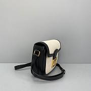 Celine Medium Sulky Bag In Textile And Calfskin Natural / Black - 23x16.5x6cm - 2