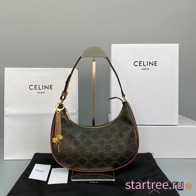 Celine Ava Bag In Triomphe Canvas And Calfskin Tan - 25x14x7cm - 1