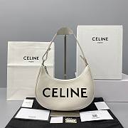 Celine Ava Bag In Smooth Calfskin With Celine Print White - 25x14x7cm - 1