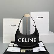 Celine Ava Bag In Smooth Calfskin With Celine Print Black - 25x14x7cm - 1