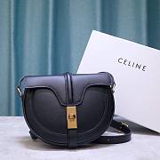 Celine Small Besace 16 In Satinated Calfskin Black - 19x16x4cm - 1