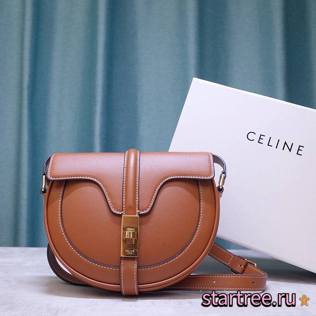 Celine Small Besace 16 In Natural Calfskin Tan - 19x16x4cm - 1