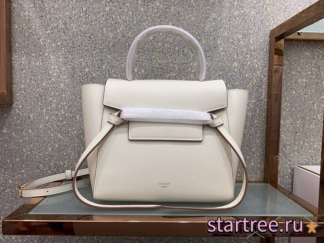 Celine Nano Belt Bag In Grained Calfskin White - 20x20x10cm - 1