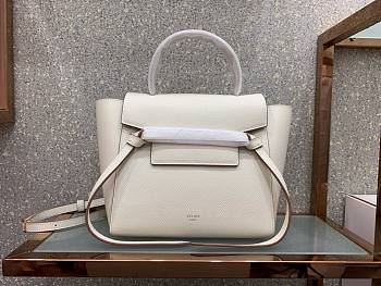 Celine Nano Belt Bag In Grained Calfskin White - 20x20x10cm