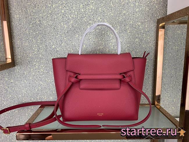 Celine Nano Belt Bag In Grained Calfskin Red - 20x20x10cm - 1