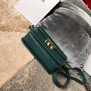 Celine Medium Triomphe Bag In Shiny Calfskin Green - 22x16.5x7cm - 4