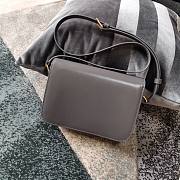 Celine Medium Triomphe Bag In Shiny Calfskin Grey - 22x16.5x7cm - 6