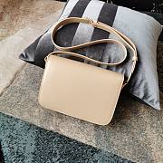 Celine Medium Triomphe Bag In Shiny Calfskin Beige - 22x16.5x7cm - 6