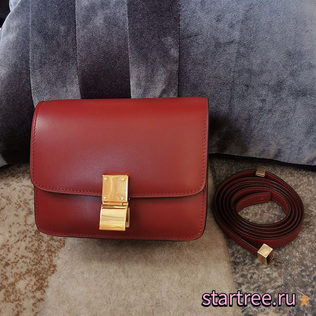 Celine Small Classic Bag In Box Calfskin Red - 17cm - 1