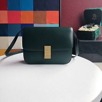 Celine Classic Bag In Box Calfskin Dark Green - 24x18x07cm