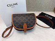 Celine Medium Folco Bag In Triomphe Canvas And Calfskin Tan - 18x17x6.5cm - 4