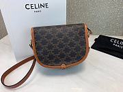 Celine Medium Folco Bag In Triomphe Canvas And Calfskin Tan - 18x17x6.5cm - 6