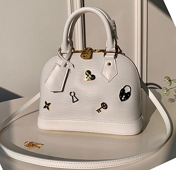 Louis Vuitton Alma BB Bag Love Lock White- M52884 - 25x17.5x11.5cm