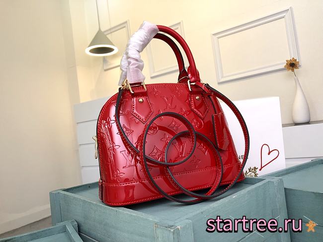 Louis Vuitton Alma PM Monogram Vernis Red- M91771 - 25x19x11cm - 1