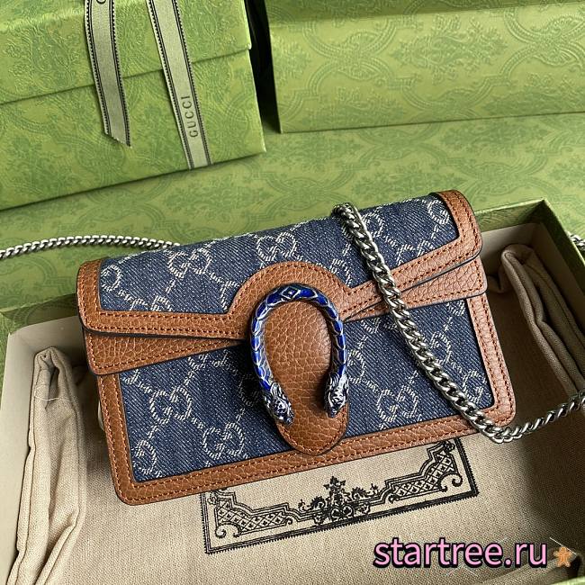 Gucci Dionysus Super Mini Bag Denim - 476432 - 16.5x10x4.5cm - 1