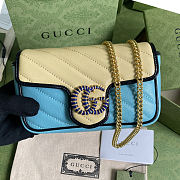 Gucci GG Marmont Mini Blue/Apricot Bag - 574969 - 16.5x10.2x5.1cm - 1