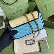 Gucci GG Marmont Mini Blue/Apricot Bag - 574969 - 16.5x10.2x5.1cm - 5