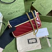 Gucci GG Marmont Mini Red/Blue Apricot Bag - 574969 - 16.5x10.2x5.1cm - 6