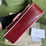 Gucci GG Marmont Mini Red/Pink Bag - 574969 - 16.5x10.2x5.1cm - 2