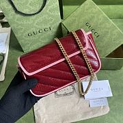Gucci GG Marmont Mini Red/Pink Bag - 574969 - 16.5x10.2x5.1cm - 3