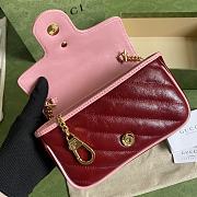 Gucci GG Marmont Mini Red/Pink Bag - 574969 - 16.5x10.2x5.1cm - 6
