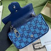 ‎Gucci GG Marmont Multicolour Light Blue/Blue - 476433 - 16.5x10.2x5.1cm - 2