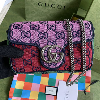 ‎Gucci GG Marmont Multicolour Mini Bag - 476433 - 16.5x10.2x5.1cm