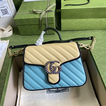 Gucci GG Marmont Mini Blue/Pastel bag - 583571 - 21x15.5x8cm