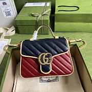Gucci GG Marmont Mini Blue/Red Bag- 583571 - 21x15.5x8cm - 1