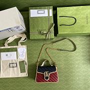 Gucci GG Marmont Mini Blue/Red Bag- 583571 - 21x15.5x8cm - 5